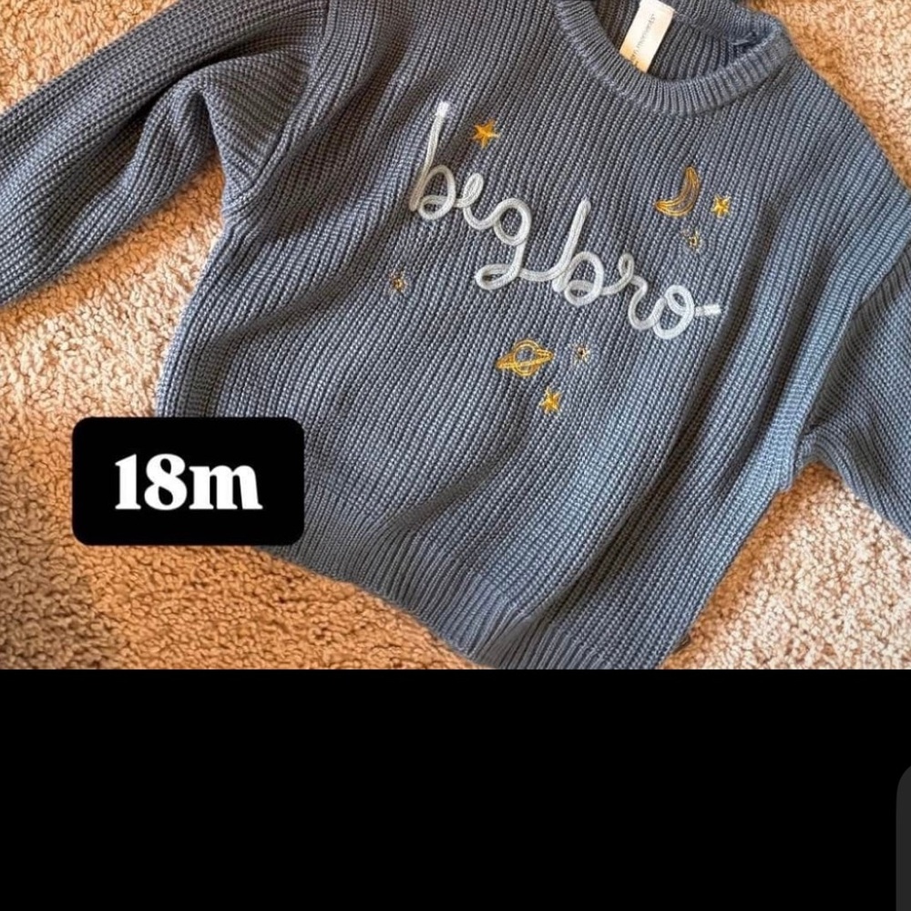 Gerber Modern Moments Big Brother Embroidered Sweater 18 Months